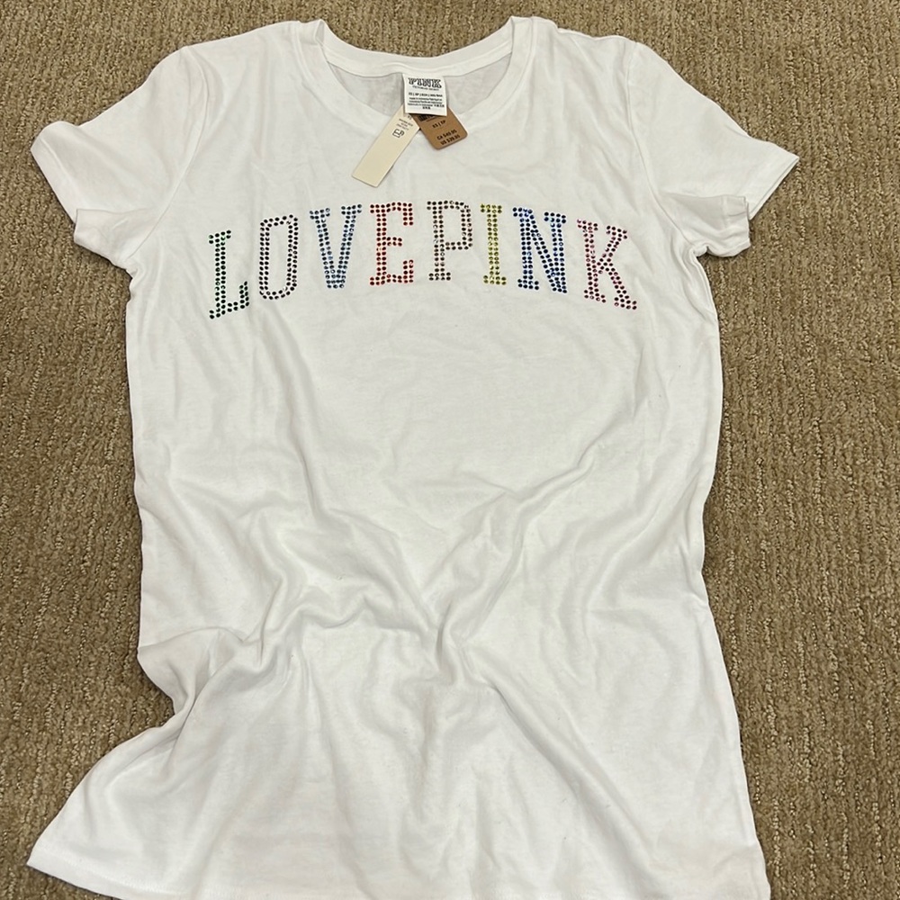 Womens xs PINK studded tee
